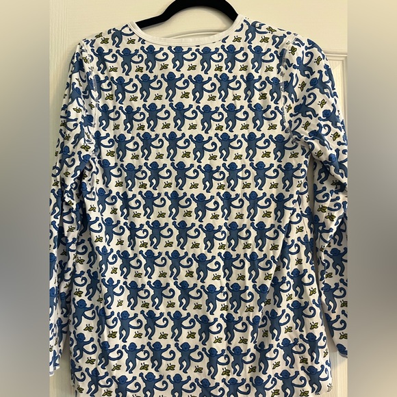 Roller Rabbit monkey pajama TOP, size medium - Picture 3 of 4